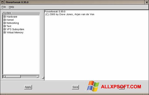 Screenshot PowerTweak per Windows XP