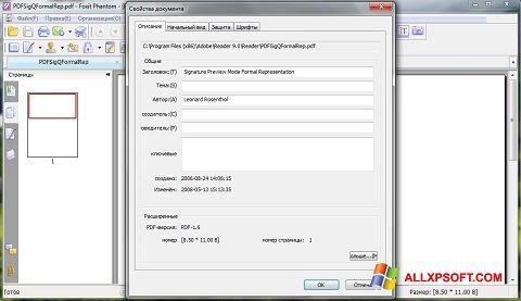 Screenshot Foxit Phantom per Windows XP