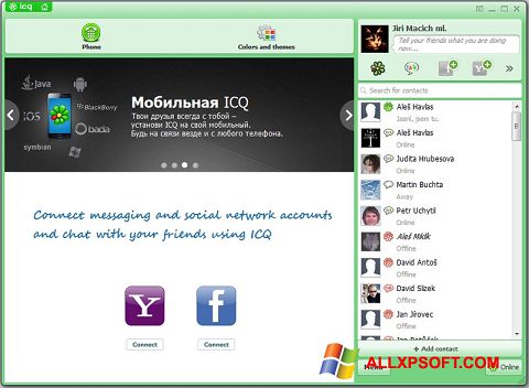Screenshot ICQ per Windows XP