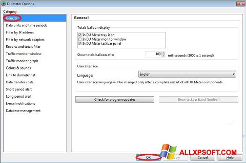 Screenshot DU Meter per Windows XP