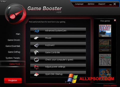 Screenshot Game Booster per Windows XP