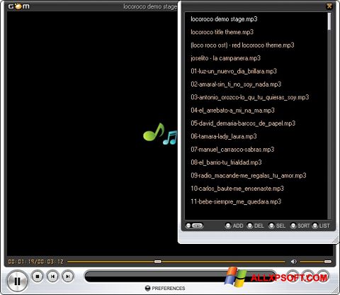 Screenshot GOM Player per Windows XP