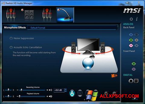 Screenshot Realtek Audio Driver per Windows XP