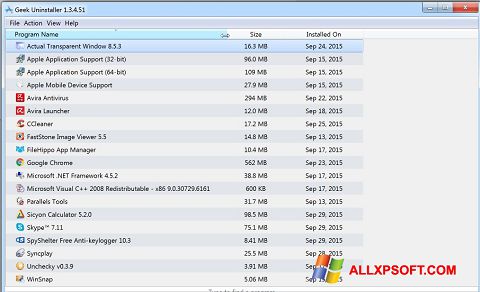 Screenshot Geek Uninstaller per Windows XP
