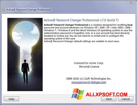 Screenshot Active Password Changer per Windows XP