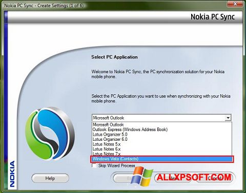 Screenshot Nokia PC Suite per Windows XP