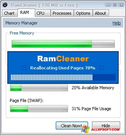 Screenshot RamCleaner per Windows XP
