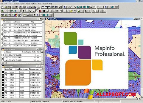 Screenshot MapInfo Professional per Windows XP