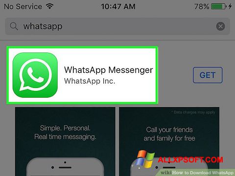 Screenshot WhatsApp per Windows XP
