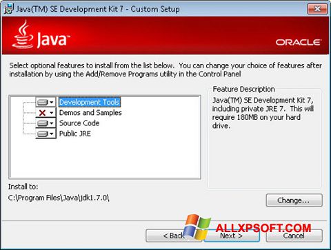 Screenshot Java Development Kit per Windows XP
