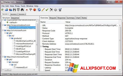 Screenshot Charles per Windows XP