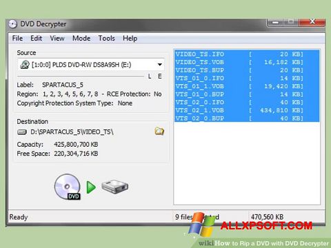 Screenshot DVD Decrypter per Windows XP