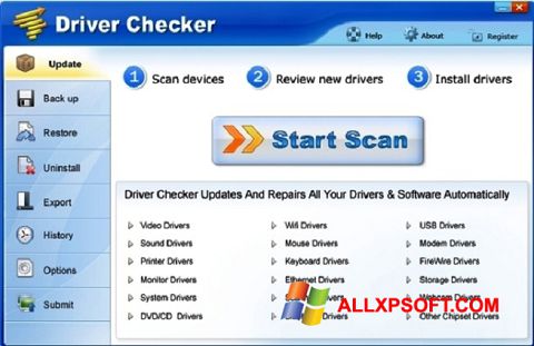 Screenshot Driver Checker per Windows XP