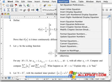 Screenshot MathType per Windows XP