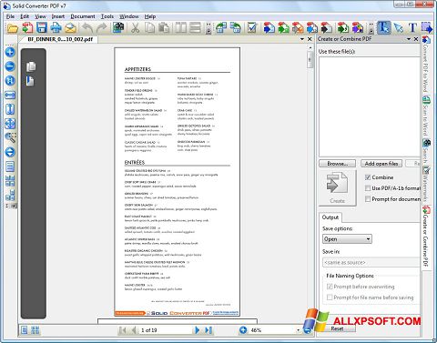 Screenshot Solid Converter PDF per Windows XP