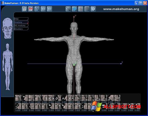 Screenshot MakeHuman per Windows XP