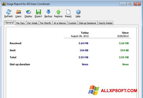 Screenshot NetWorx per Windows XP