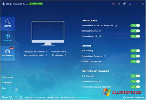 Screenshot Baidu Antivirus per Windows XP