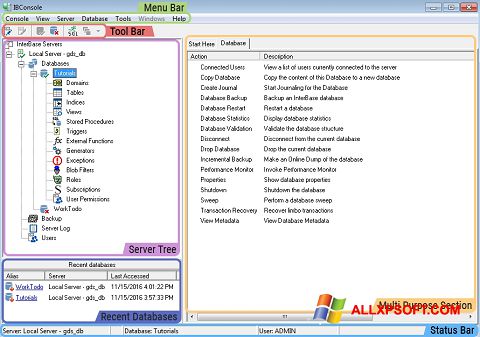 Screenshot InterBase per Windows XP