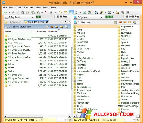Screenshot FreeCommander per Windows XP
