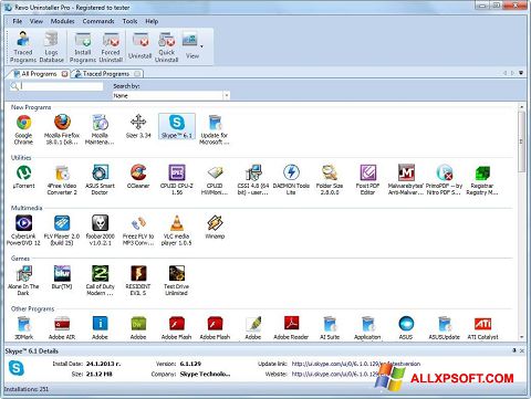 Screenshot Revo Uninstaller per Windows XP