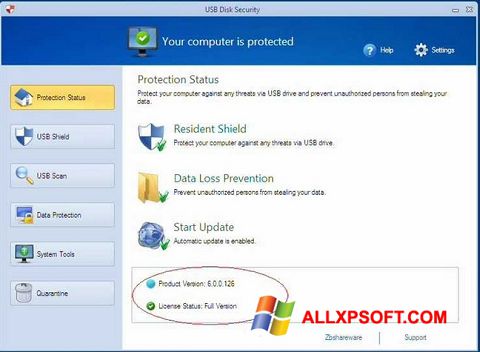 Screenshot USB Disk Security per Windows XP