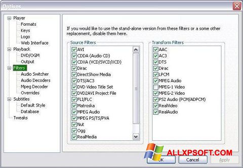 Screenshot VobSub per Windows XP