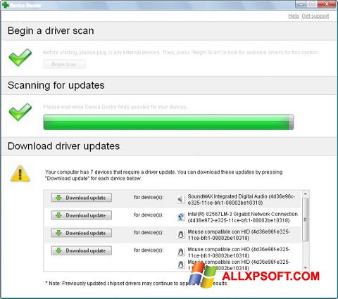 Screenshot Device Doctor per Windows XP