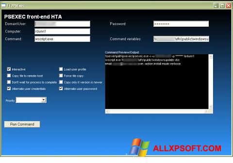 Screenshot PsExec per Windows XP