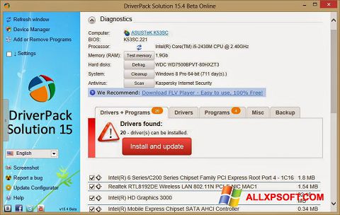 Screenshot DriverPack Solution Online per Windows XP