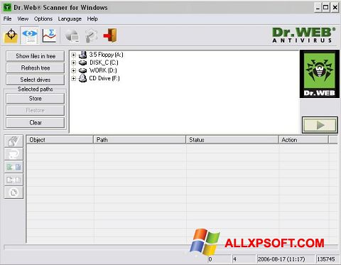 Screenshot Dr.Web CureIt per Windows XP