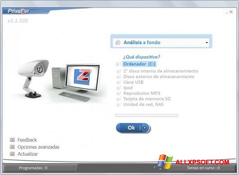 Screenshot PrivaZer per Windows XP