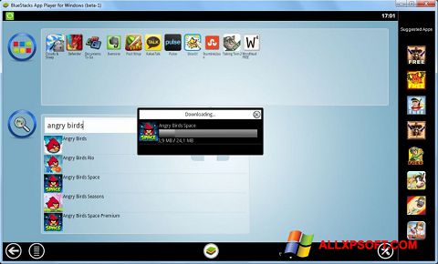 Screenshot BlueStacks per Windows XP