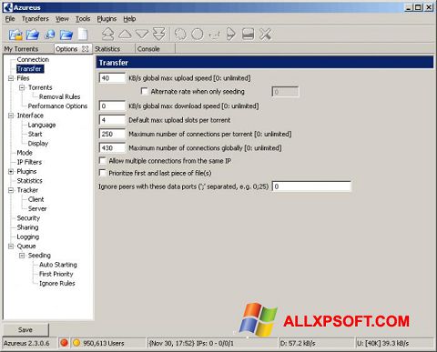 Screenshot Vuze per Windows XP