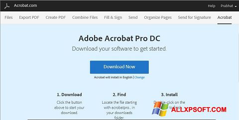 Screenshot Adobe Acrobat per Windows XP