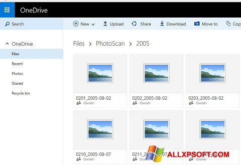 Screenshot OneDrive per Windows XP