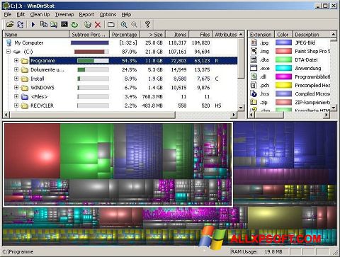 Screenshot WinDirStat per Windows XP