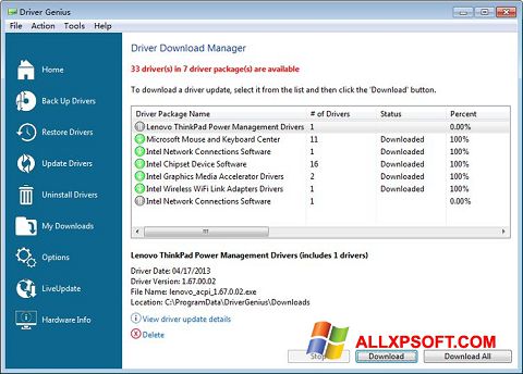 Screenshot Driver Genius Professional per Windows XP