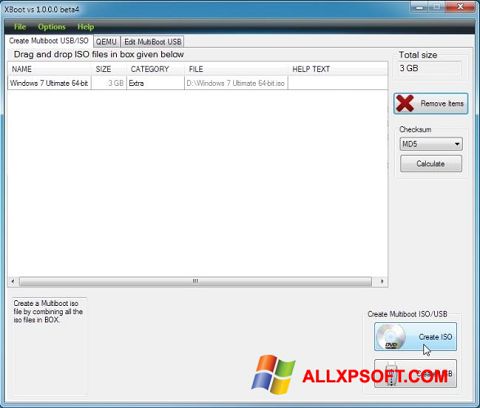 Screenshot XBoot per Windows XP