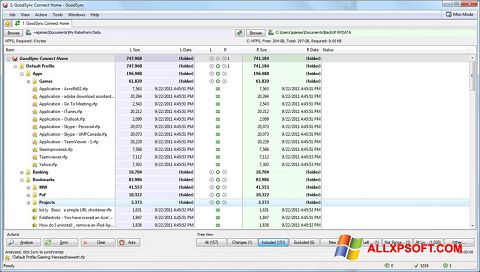 Screenshot GoodSync per Windows XP