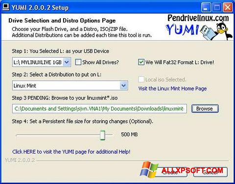 Screenshot YUMI per Windows XP