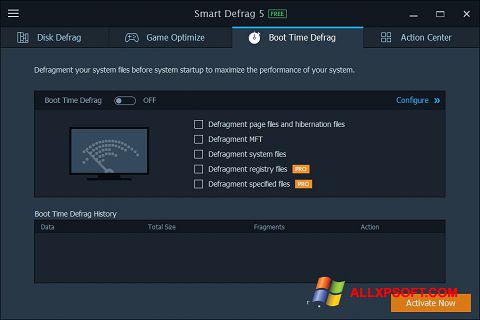 Screenshot Smart Defrag per Windows XP