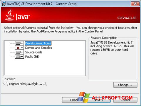 Screenshot Java SE Development Kit per Windows XP