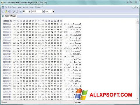 Screenshot Hex Editor per Windows XP