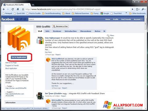 Screenshot Facebook per Windows XP