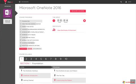 Screenshot Microsoft OneNote per Windows XP