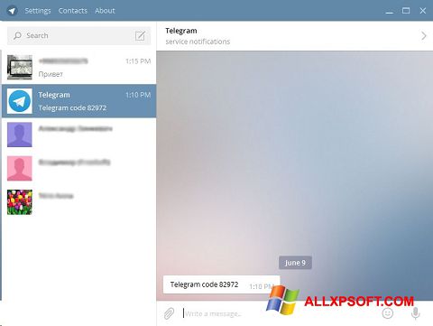 Screenshot Telegram Desktop per Windows XP