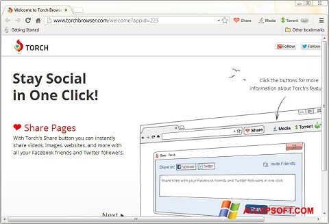 Screenshot Torch Browser per Windows XP