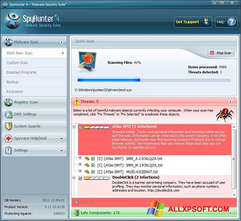 Screenshot SpyHunter per Windows XP