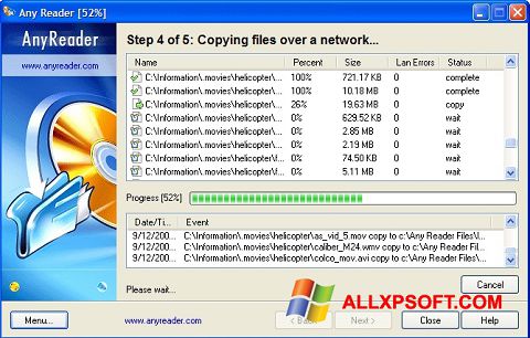 Screenshot AnyReader per Windows XP